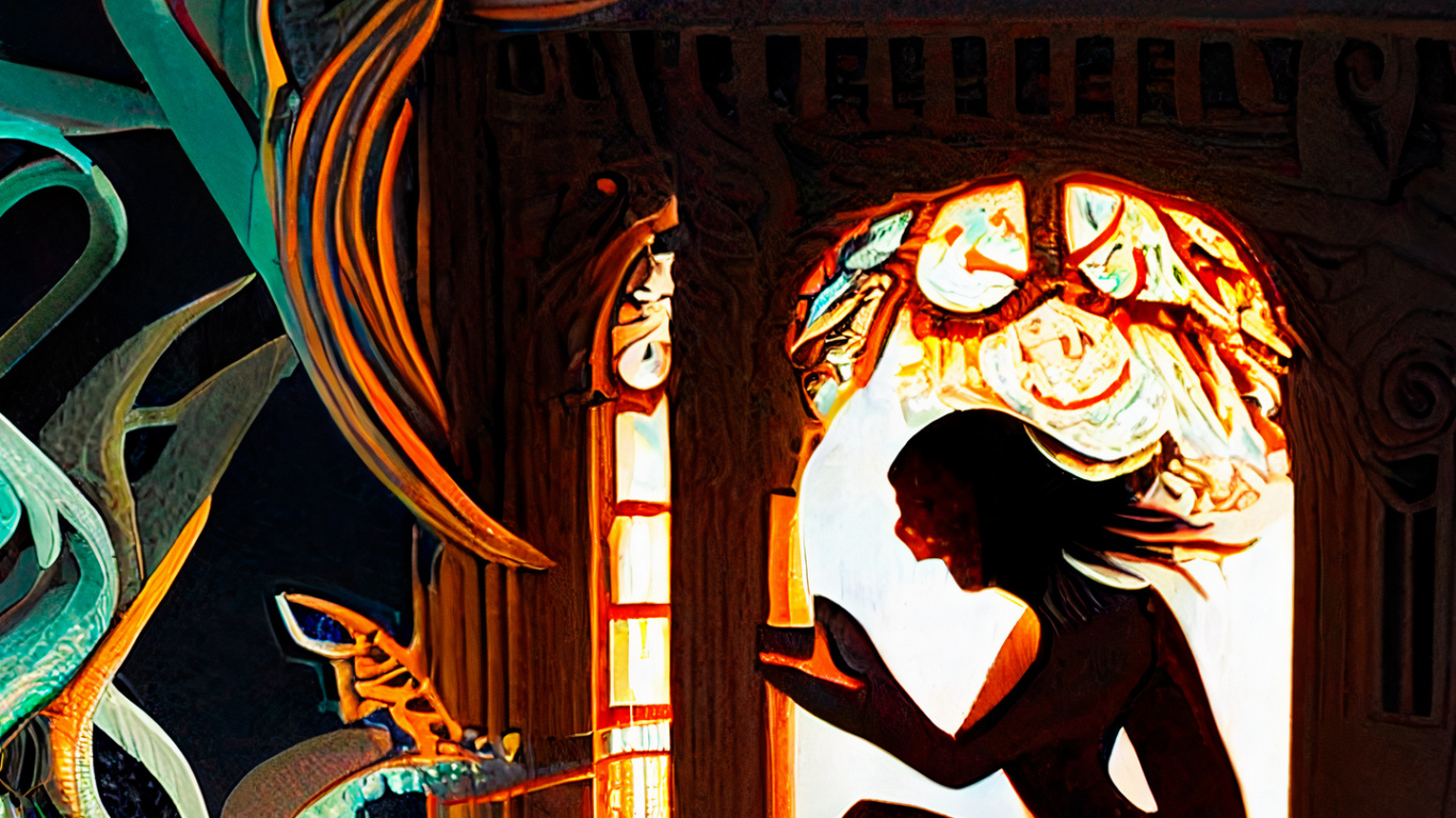 Обои освещение, фрипик, иллюстрация, арт, окно в разрешении 1366x768