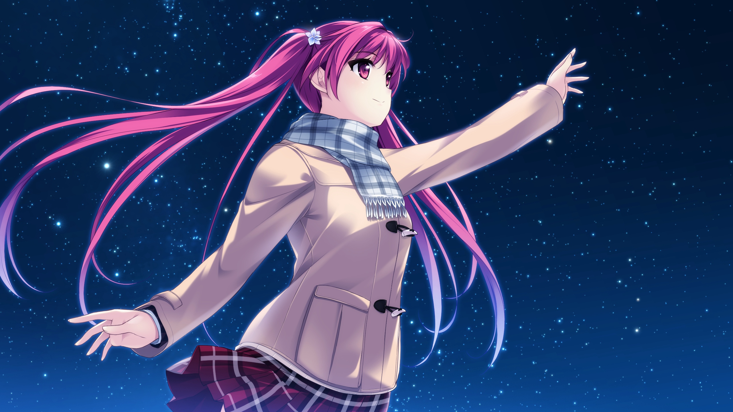 Обои В pulltop, аниме, мультфильм, длинные волосы, космос в разрешении 2560x1440