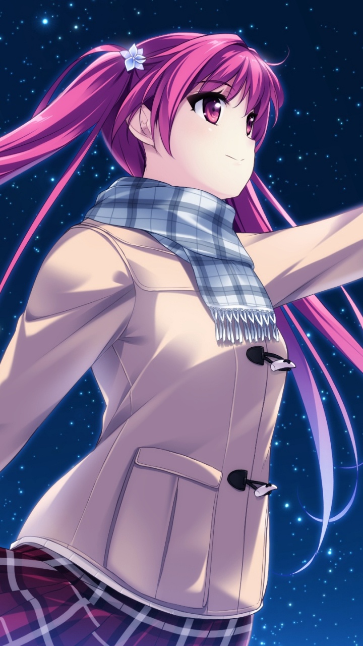 Обои В pulltop, аниме, мультфильм, длинные волосы, космос в разрешении 720x1280