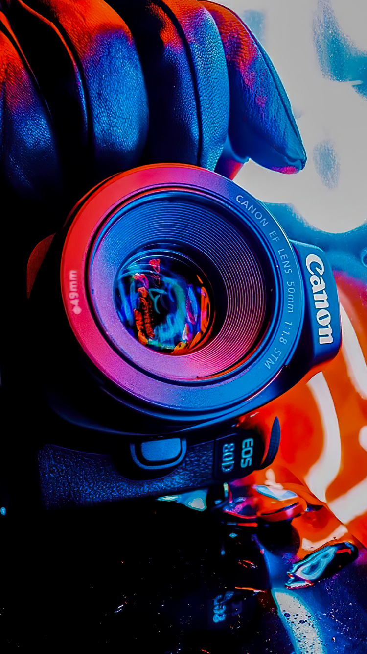 Обои Канон ЭОС полиэфир 70D, пушка, синий кобальт, красочность, синий в разрешении 750x1334