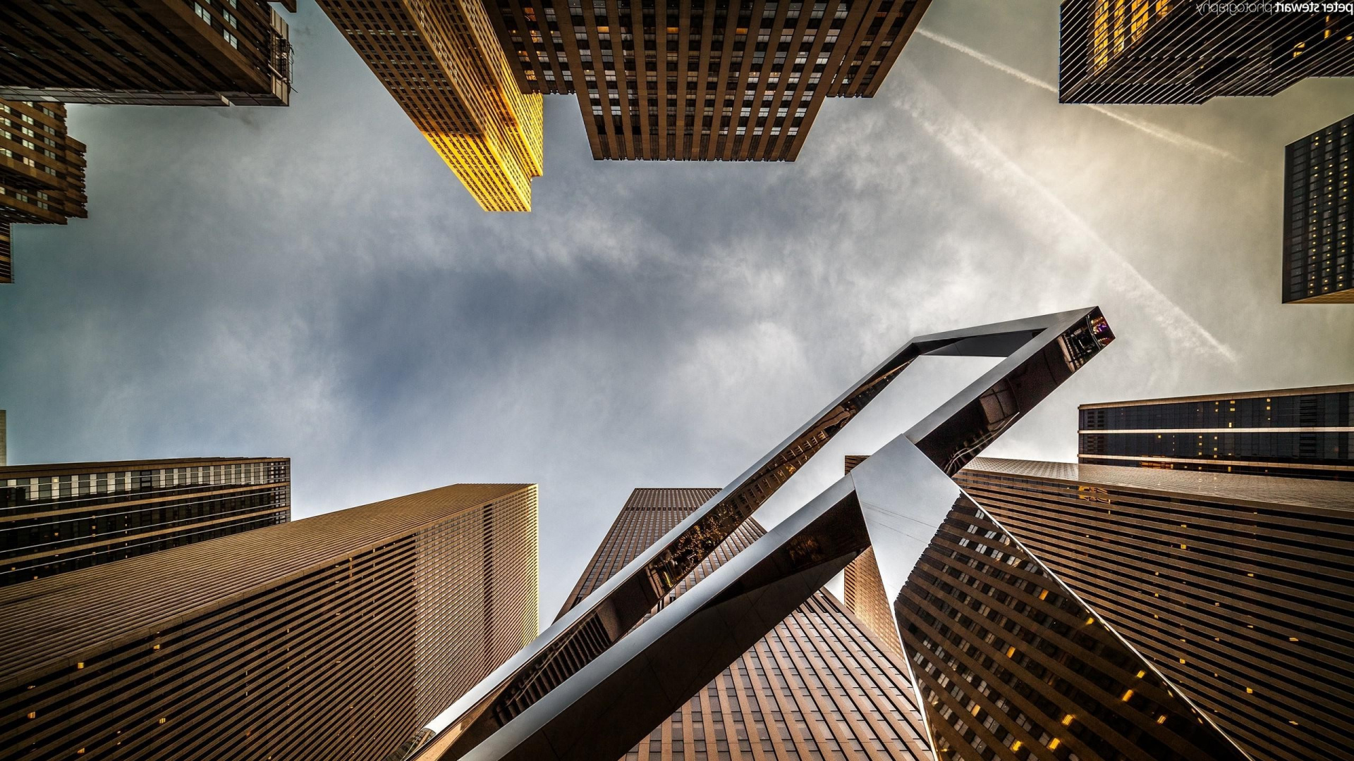 Обои архитектура, дневное время, небоскреб, здание, городской район в разрешении 1920x1080