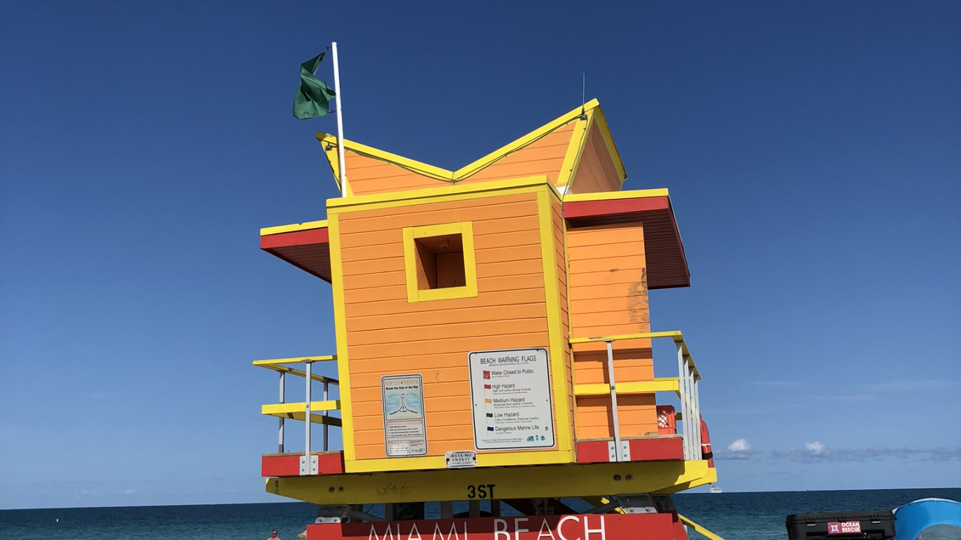 Обои Майами, МайамиБич, туризм, вода, автомобильный экстерьер в разрешении 1366x768