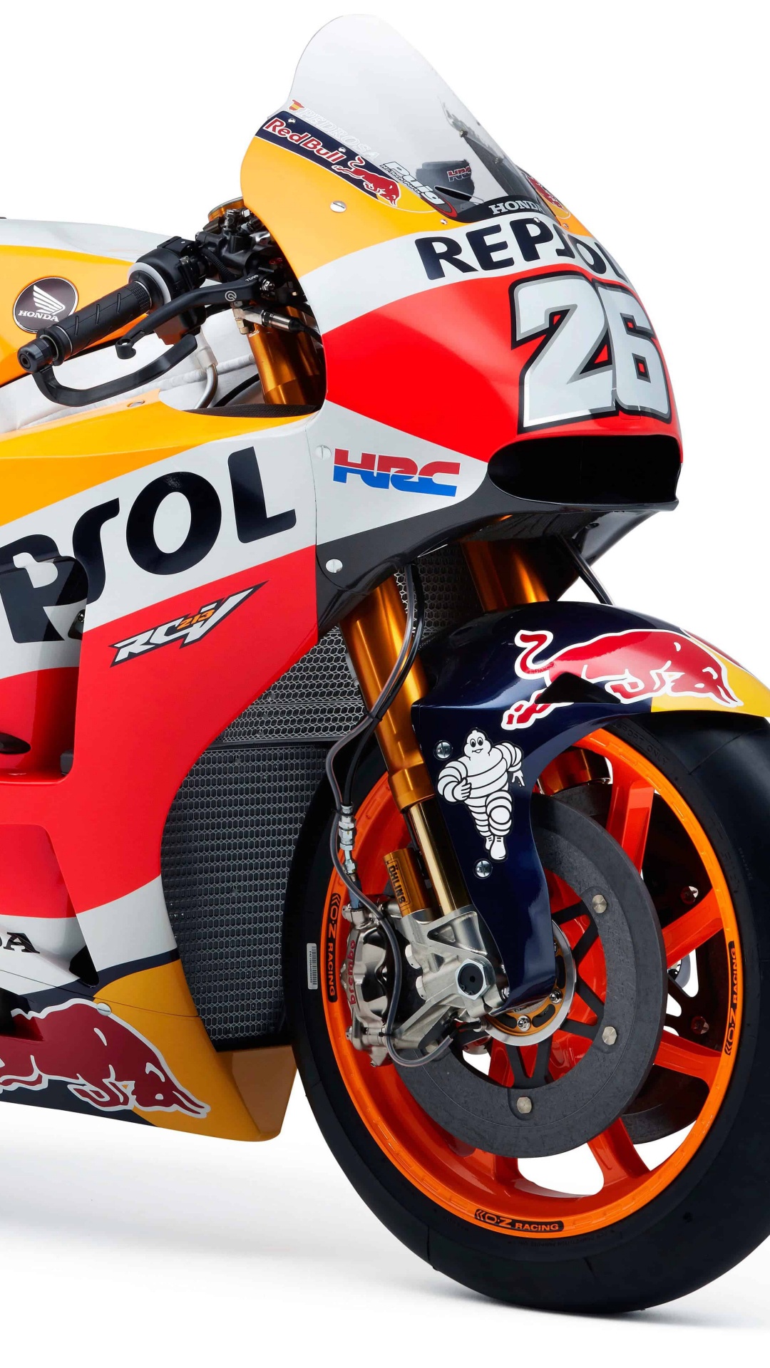 Обои repsol honda team, Honda Motor Company, мотоцикл, Обтекатель мотоцикла, супербайк в разрешении 1080x1920