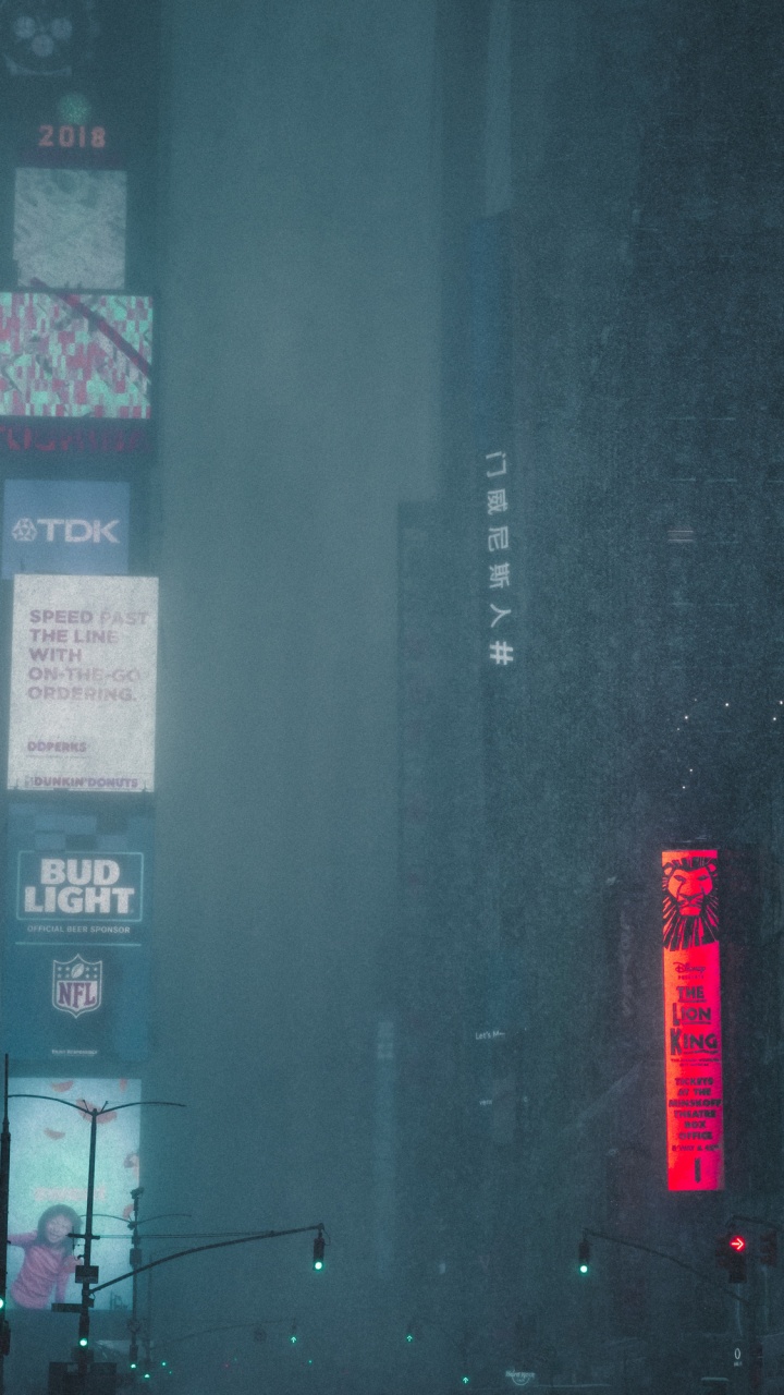 Обои Киберпанк, кармин, коклико, баннер, Реклама в разрешении 720x1280