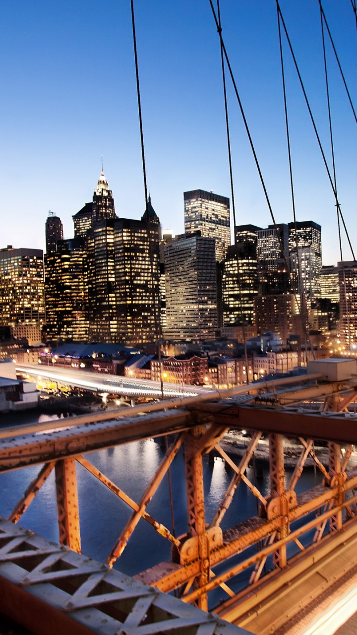 Обои город, городской район, городской пейзаж, линия горизонта, мост в разрешении 720x1280