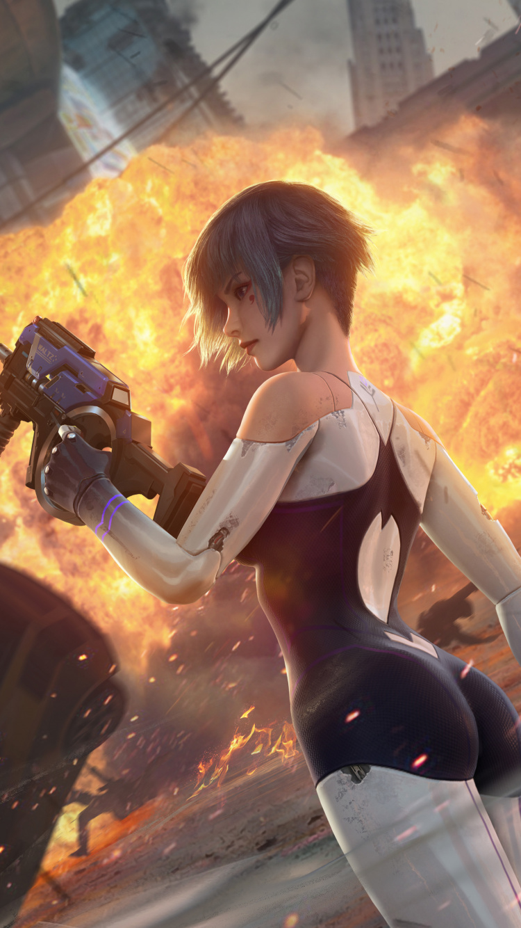 Обои Кибер-Охотник, fortnite, открытый мир, компьютерная игра, игры в разрешении 750x1334