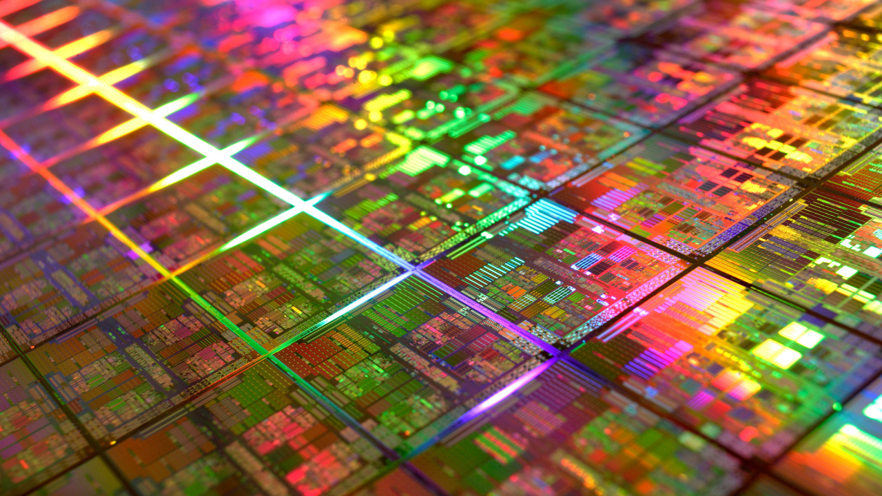 Обои центральный процессор, Закон Мура, электронная схема, печатная плата, красочность в разрешении 1280x720