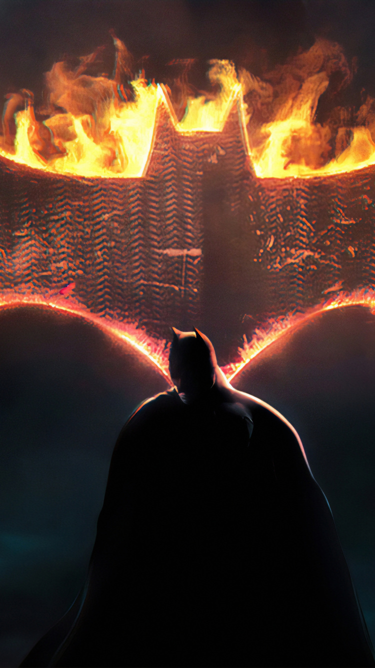 Обои атмосфера, Бэтмен рыцарь аркхема, Дик Грейсон, свет, пламя в разрешении 750x1334