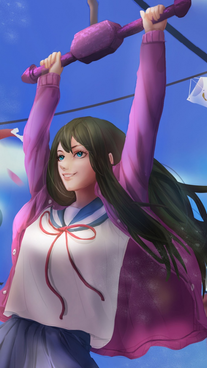 Обои иллюстрация, цифровое искусство, арт, синий, мимика в разрешении 720x1280