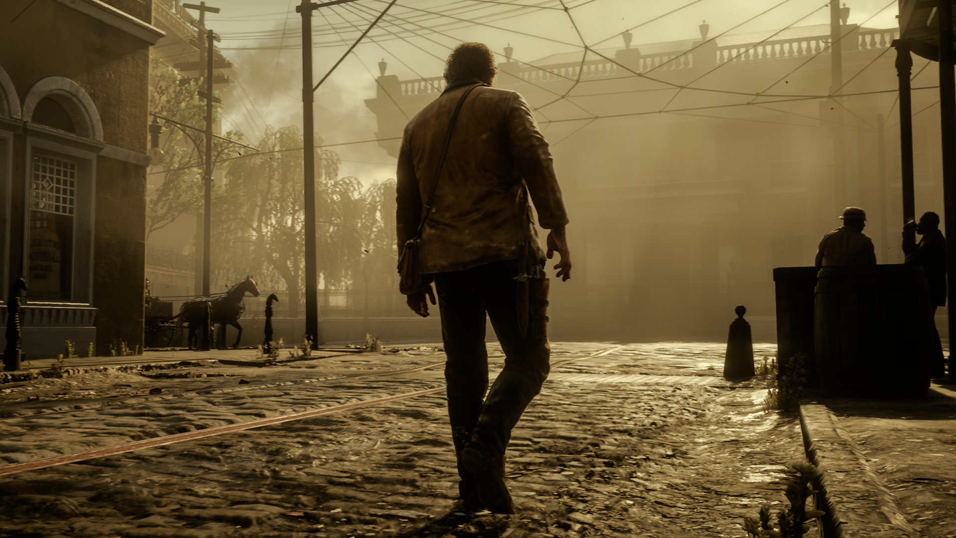 Обои red dead redemption 2, red dead redemption, playstation 4, снимок, стояние в разрешении 1920x1080