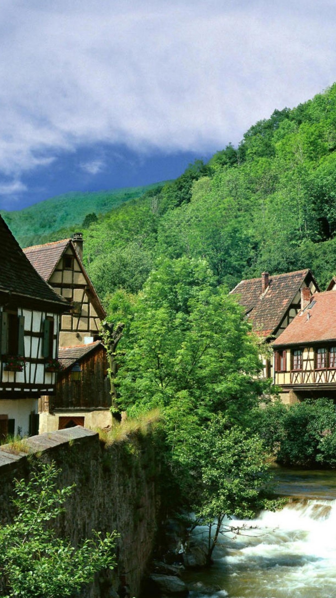 Обои Кольмар, Кайзерсберг, горная деревня, деревня, родина в разрешении 1080x1920