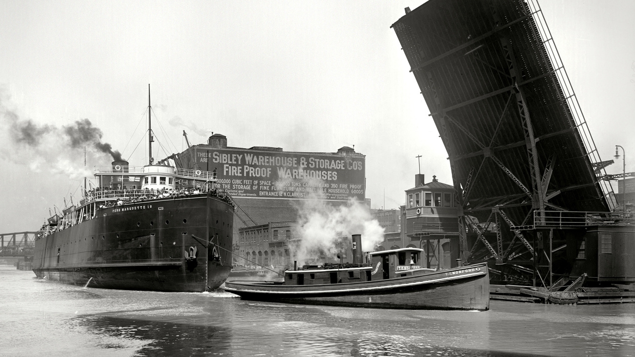 Обои Чикаго, лодка, судно, корабль, пароход в разрешении 1280x720