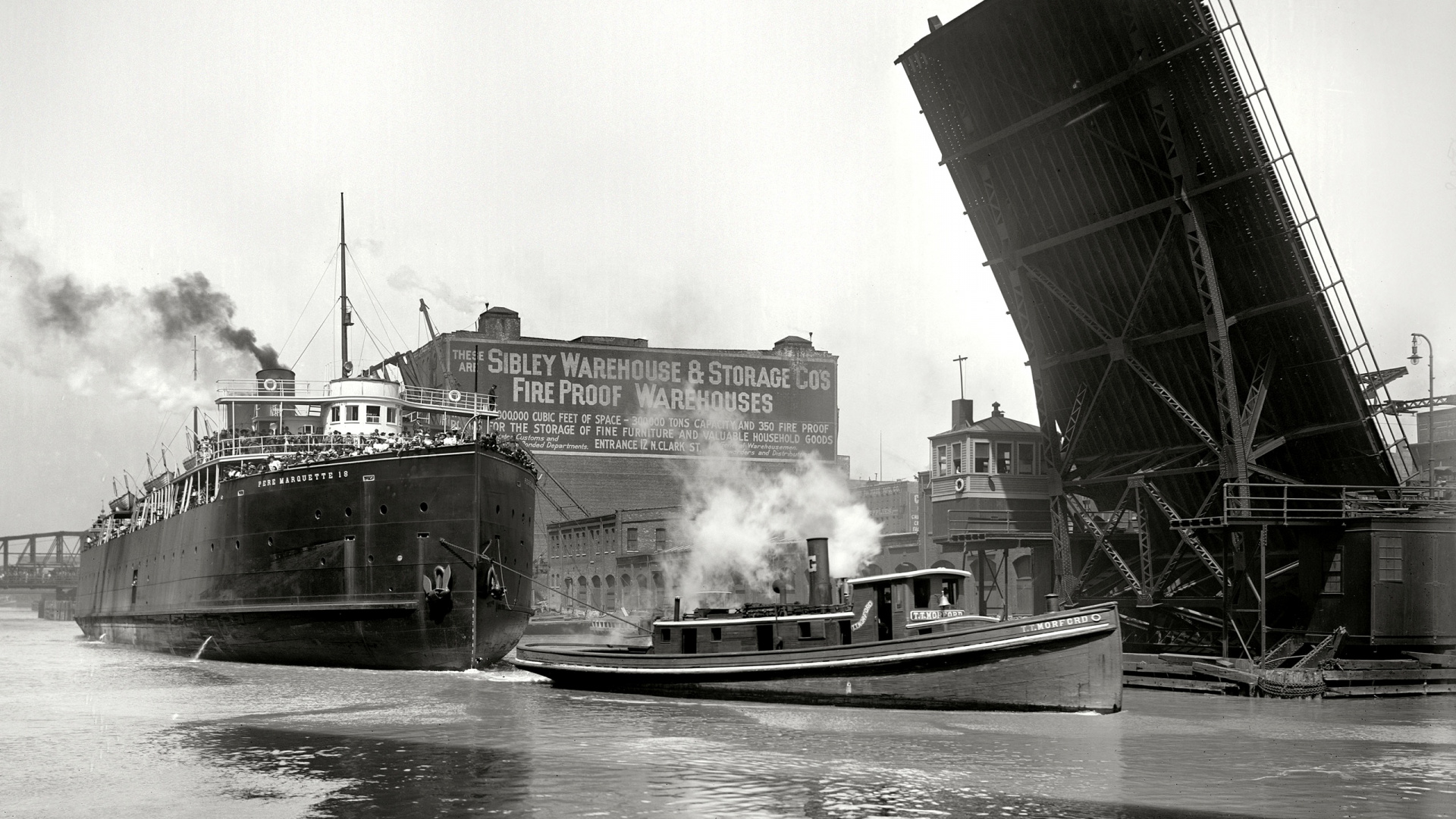 Обои Чикаго, лодка, судно, корабль, пароход в разрешении 1920x1080