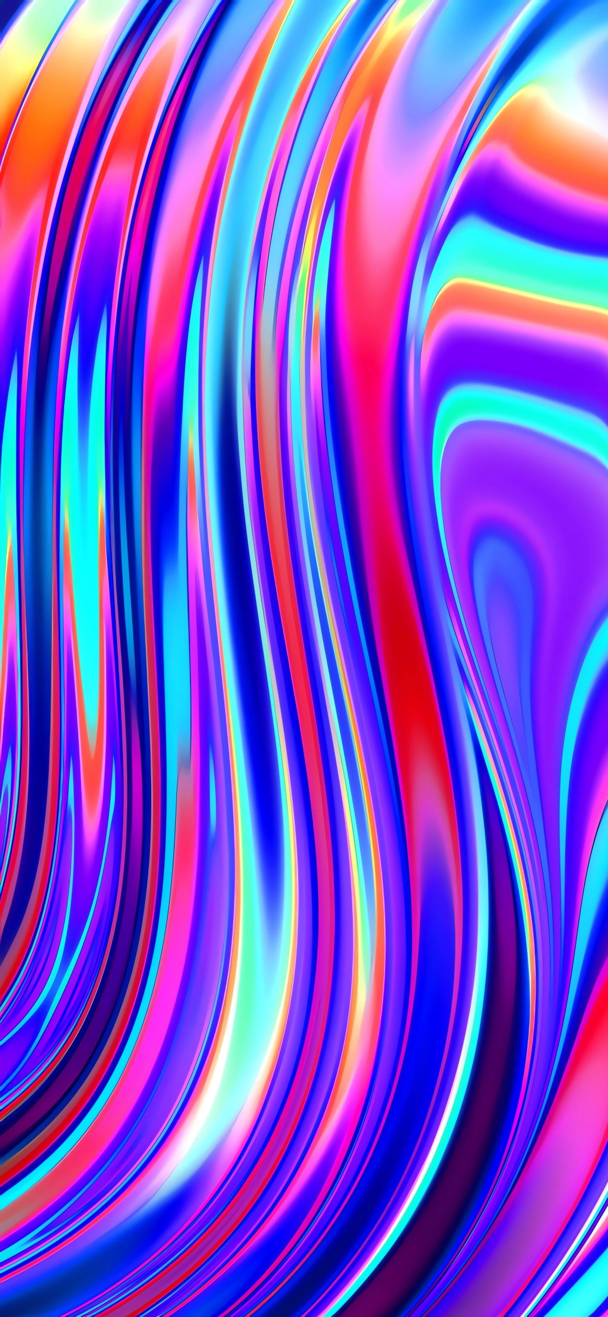 Обои электрик, фрактальное искусство, красочность, синий, пурпур в разрешении 1242x2688