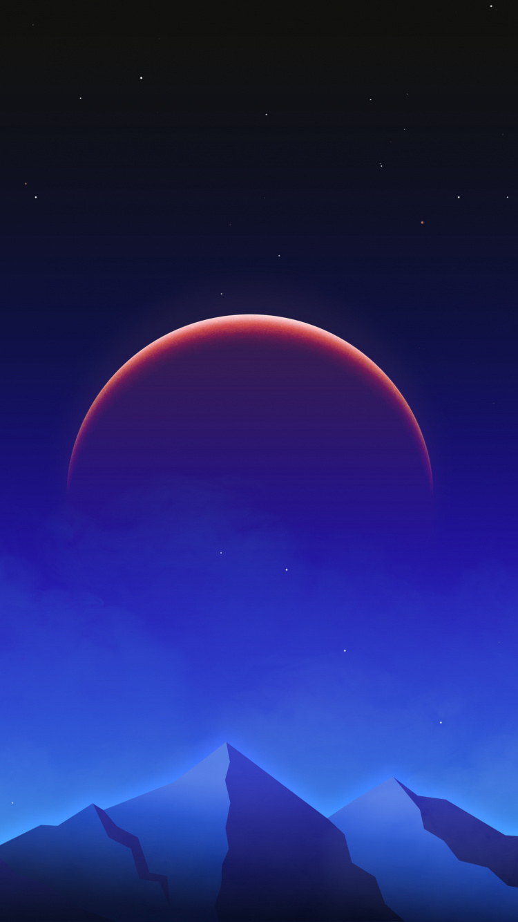 Обои атмосфера, дневное время, луна, свет, природа в разрешении 750x1334