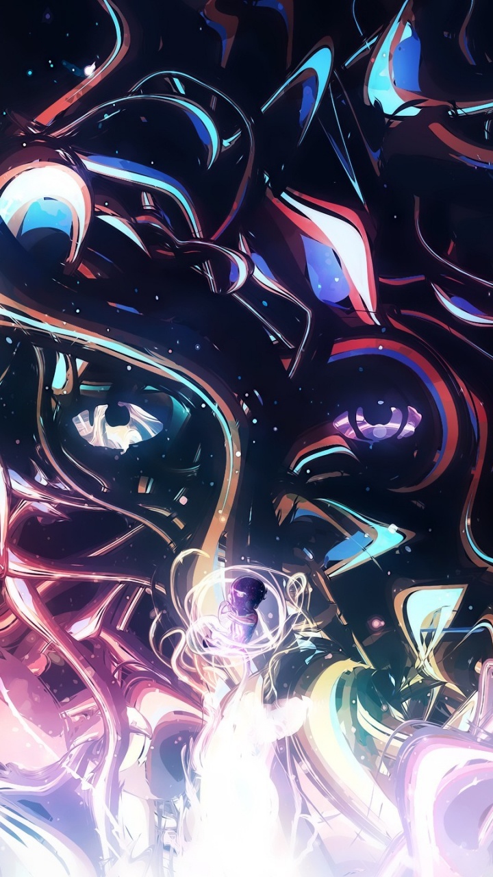 Обои арт, фрактальное искусство, графика, космос, вымышленный персонаж в разрешении 720x1280