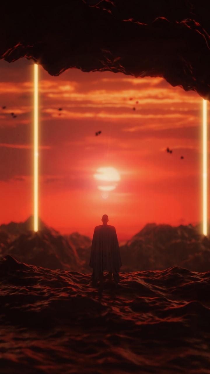 Обои закат, свет, красный цвет, Апельсин, освещение в разрешении 720x1280