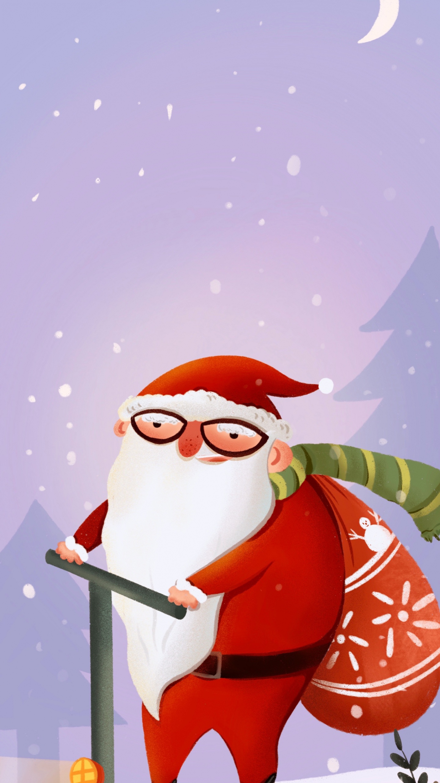 Обои Новый год, Рождество, Санта-Клаус, Рождественский день, мультфильм в разрешении 1440x2560