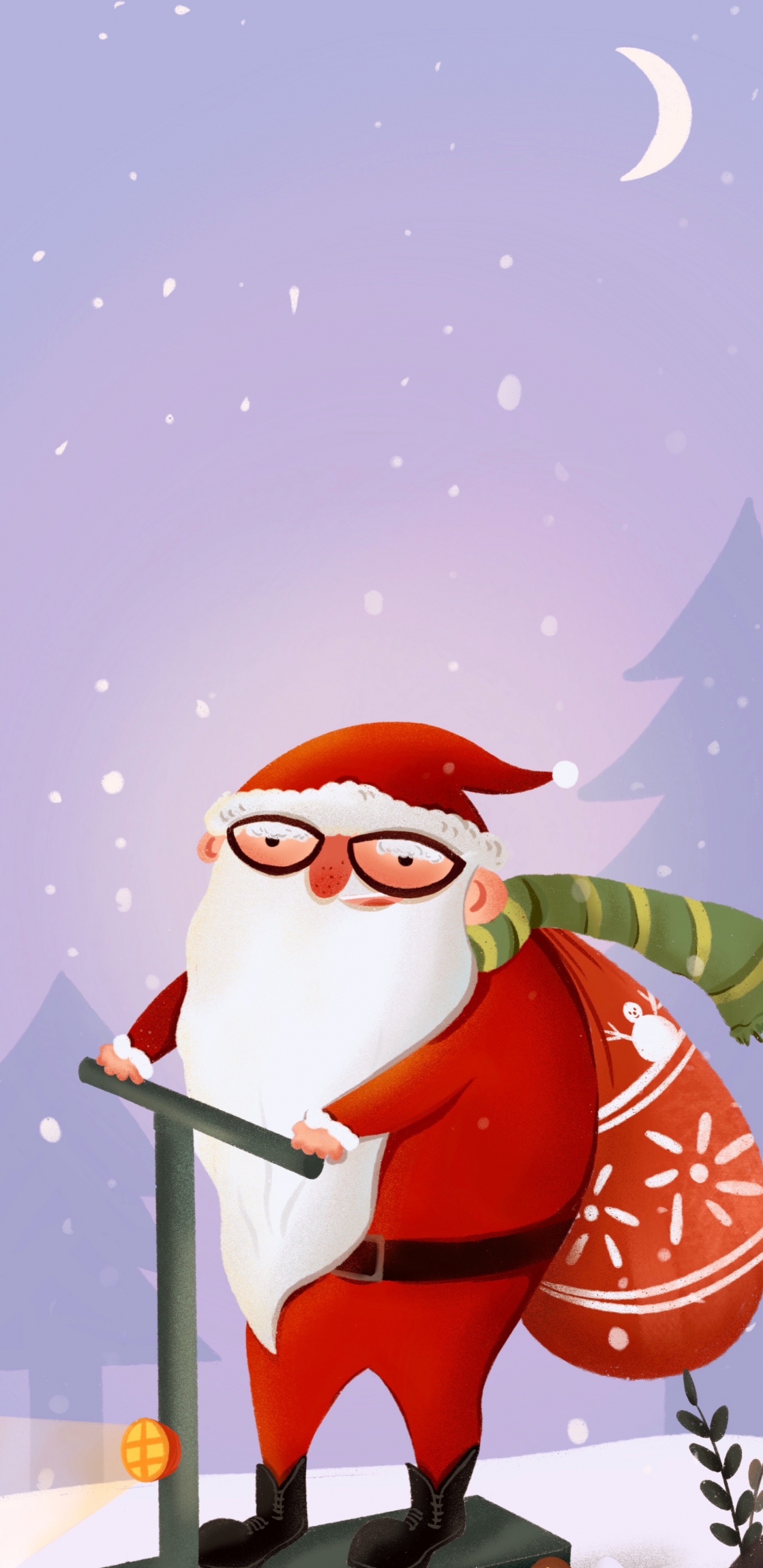 Обои Новый год, Рождество, Санта-Клаус, Рождественский день, мультфильм в разрешении 1440x2960