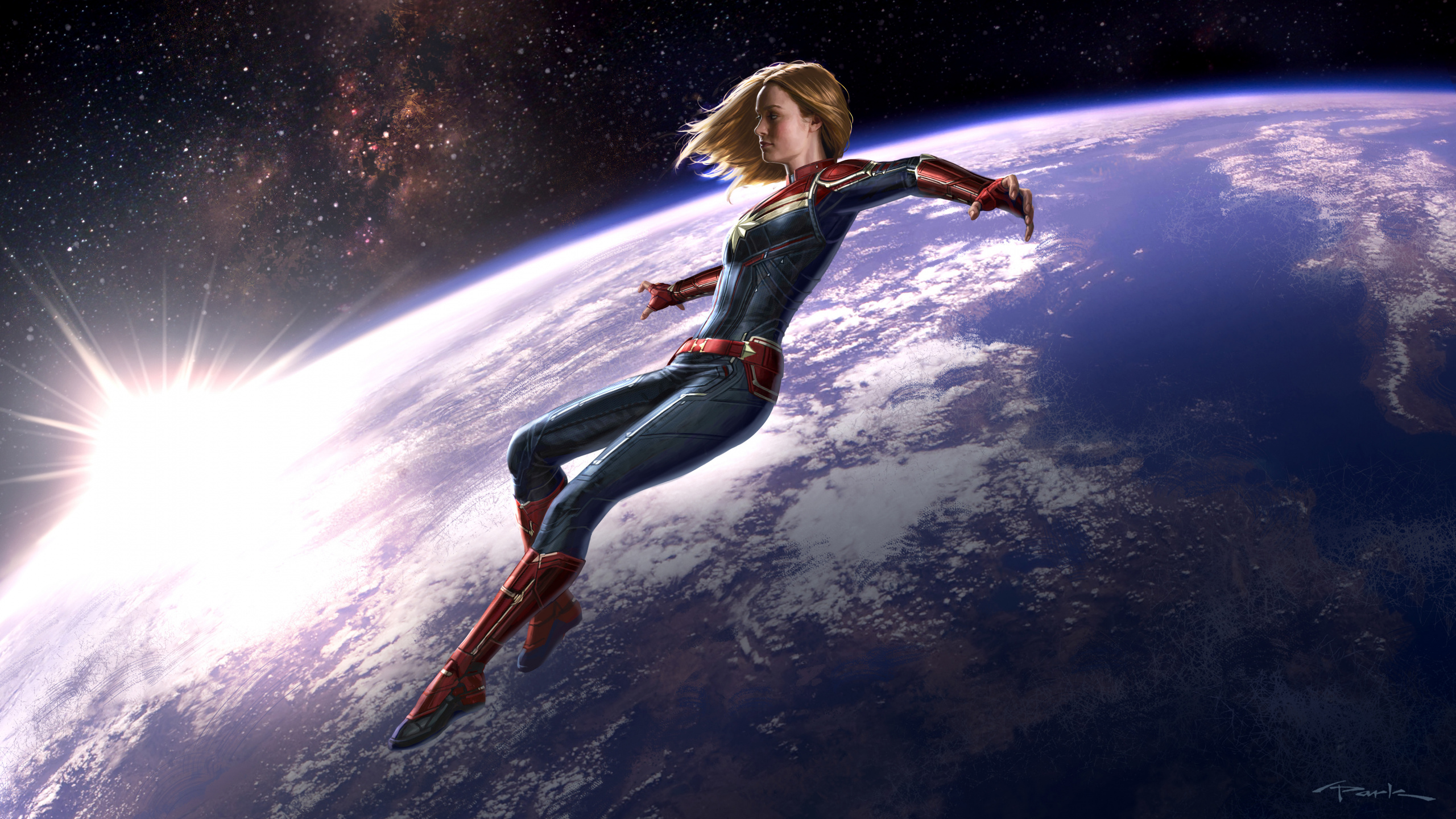 Обои Капитан Марвел концепт-арт, Капитан Марвел, Кэрол Денверс, Студия Marvel, концепт арт в разрешении 2560x1440