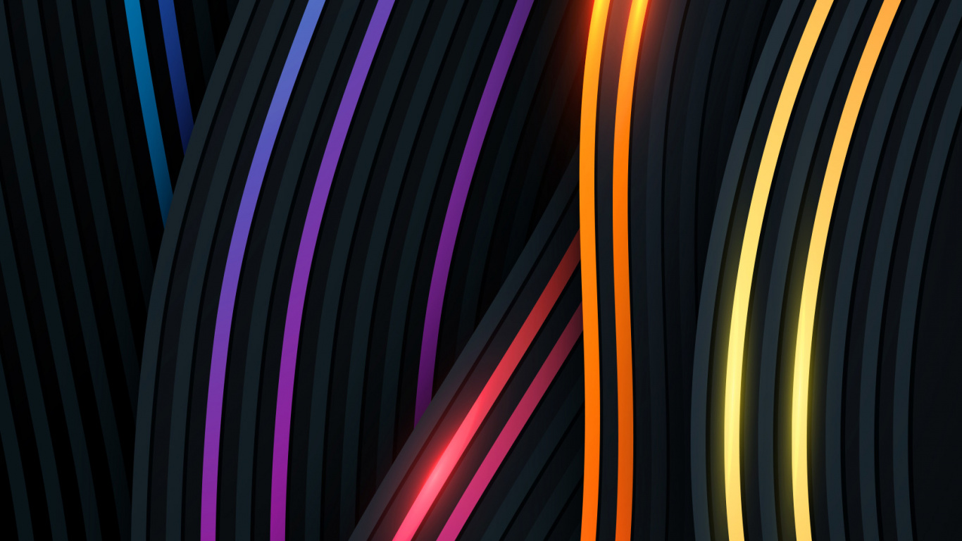 Обои Оранжевый цвет, иллюстрация, графика, красочность, пурпур в разрешении 1366x768