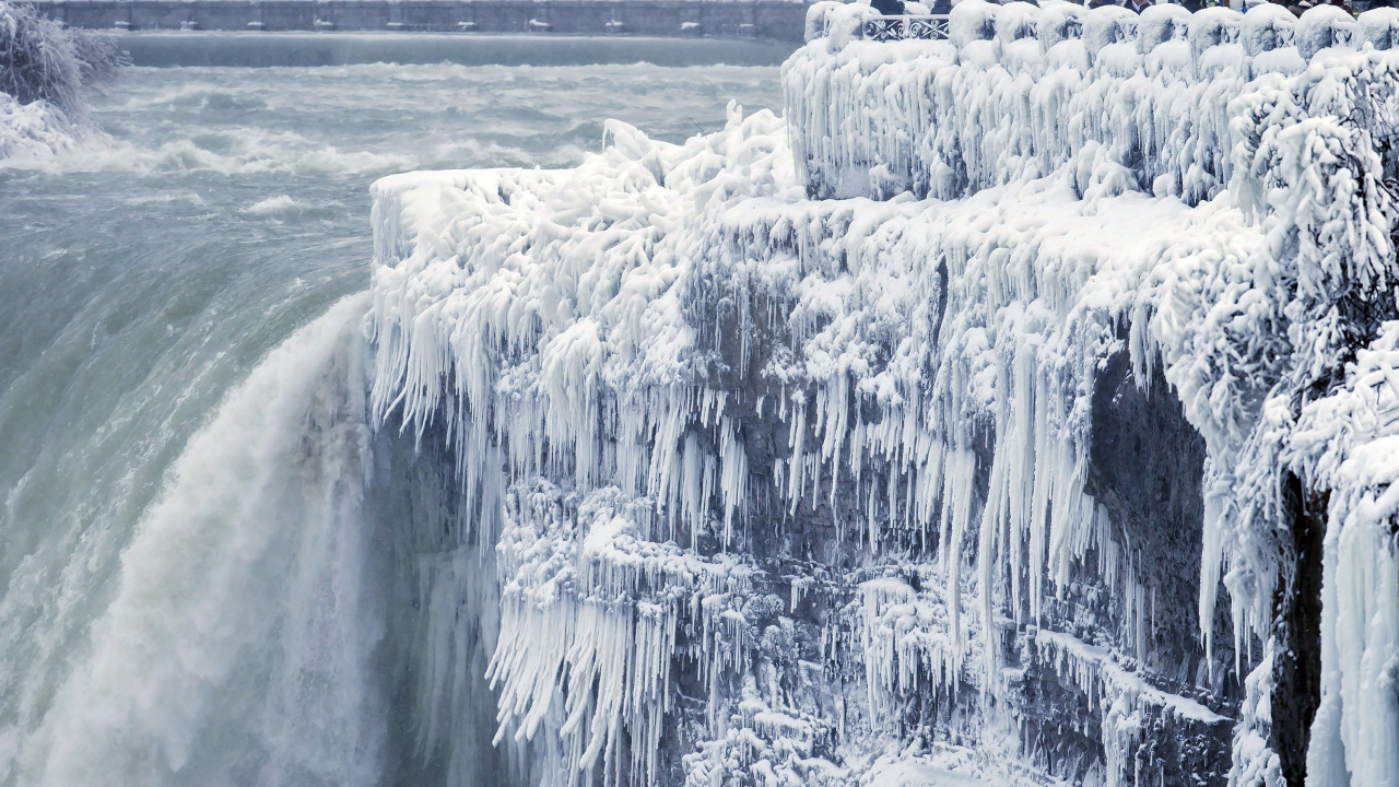 Обои Водопад Подкова, водопад, река Ниагара, Ниагарский водопад, вода в разрешении 1280x720