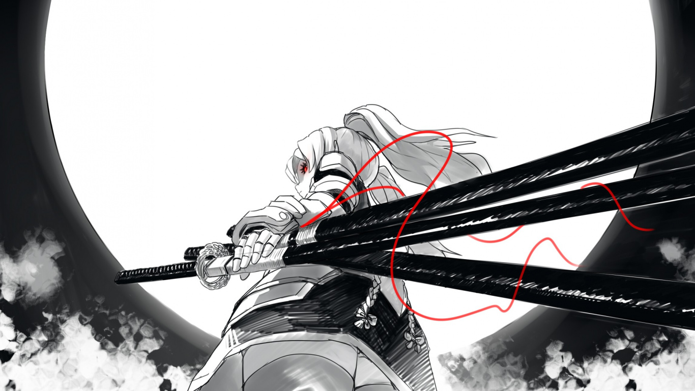 Обои аниме, Самурай, катану, Тант, аксессуары для мотоциклов в разрешении 1366x768