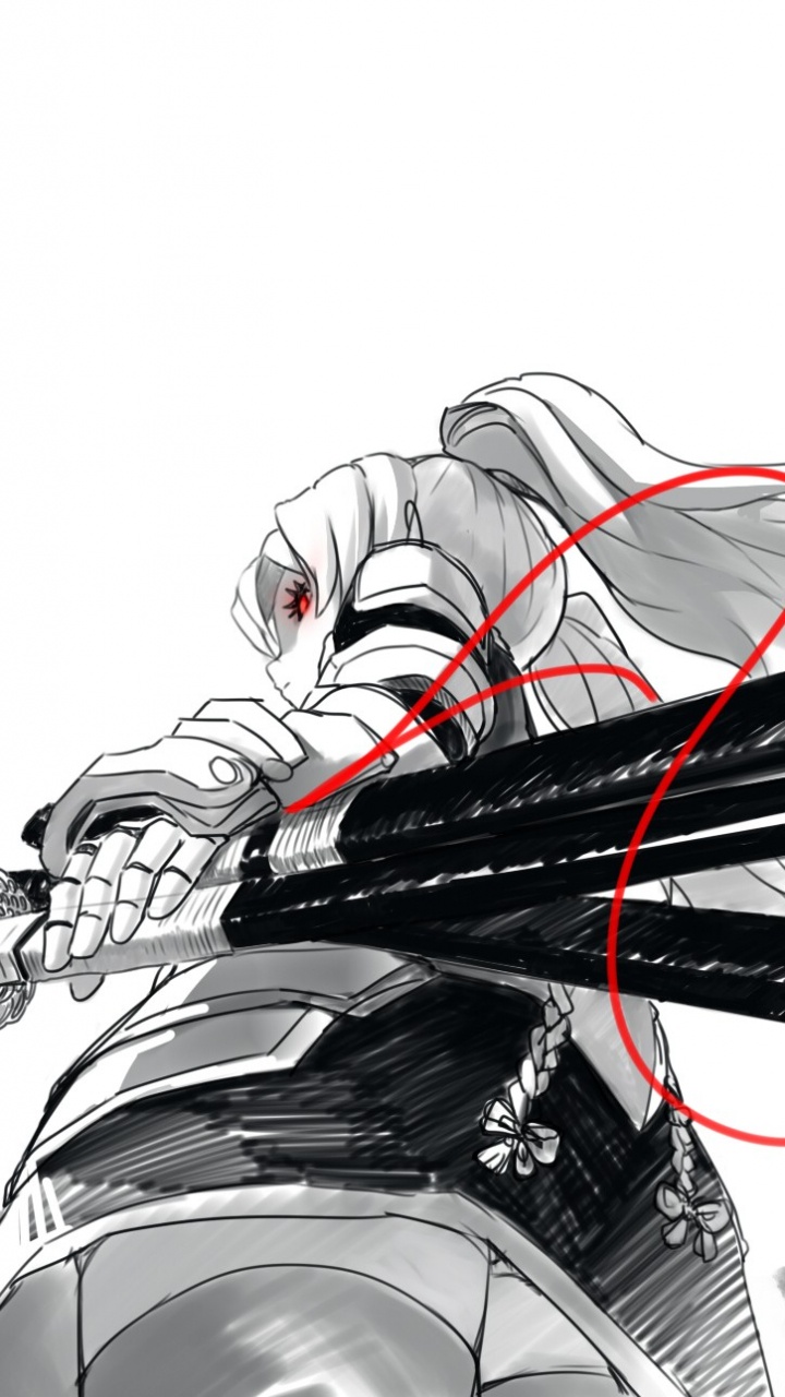 Обои аниме, Самурай, катану, Тант, аксессуары для мотоциклов в разрешении 720x1280