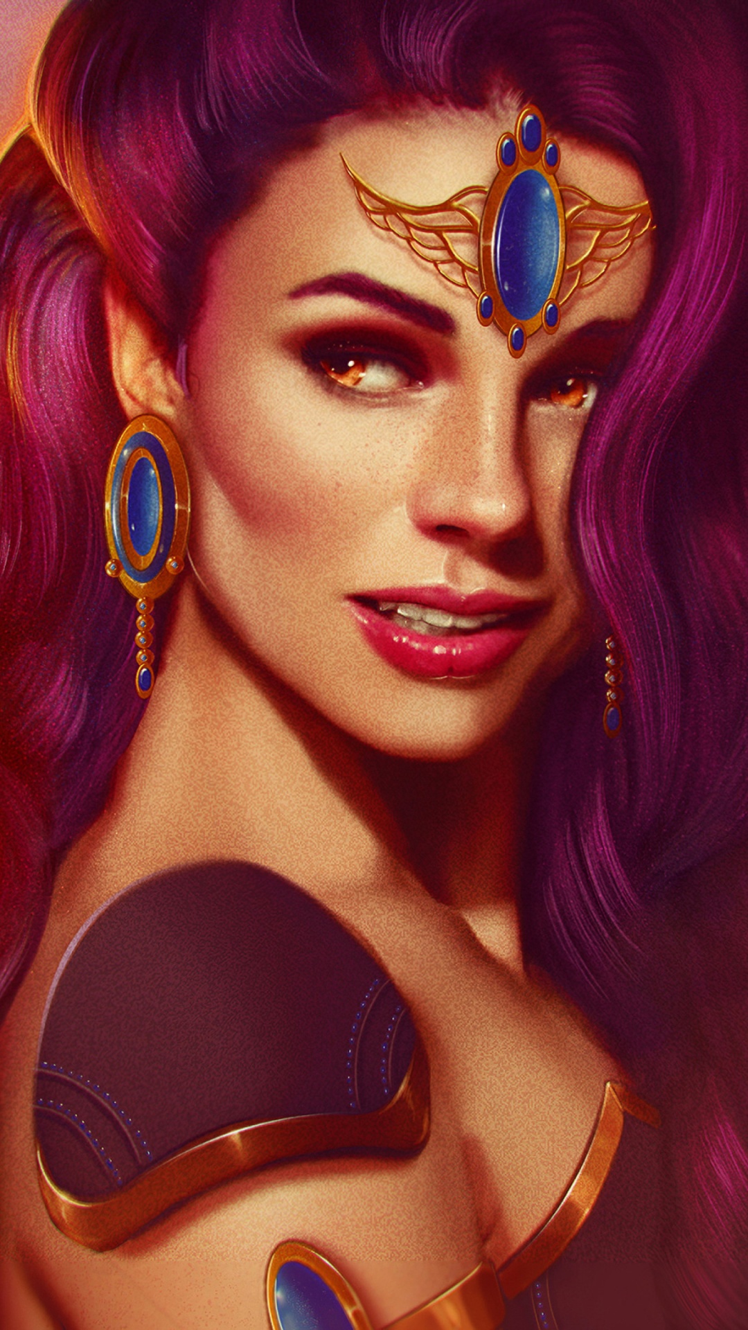 Обои красота, арт, лицо, волосы, голова в разрешении 1080x1920
