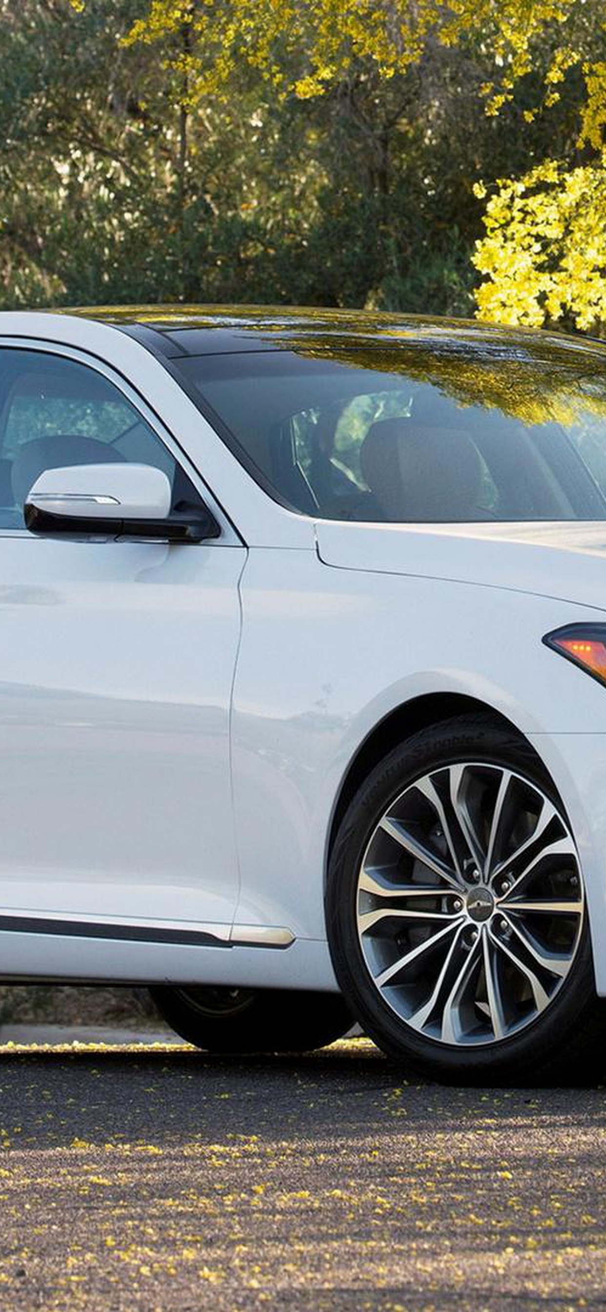 Обои седан, автомобиль среднего размера, генезис, авто, личный роскошный автомобиль в разрешении 1242x2688