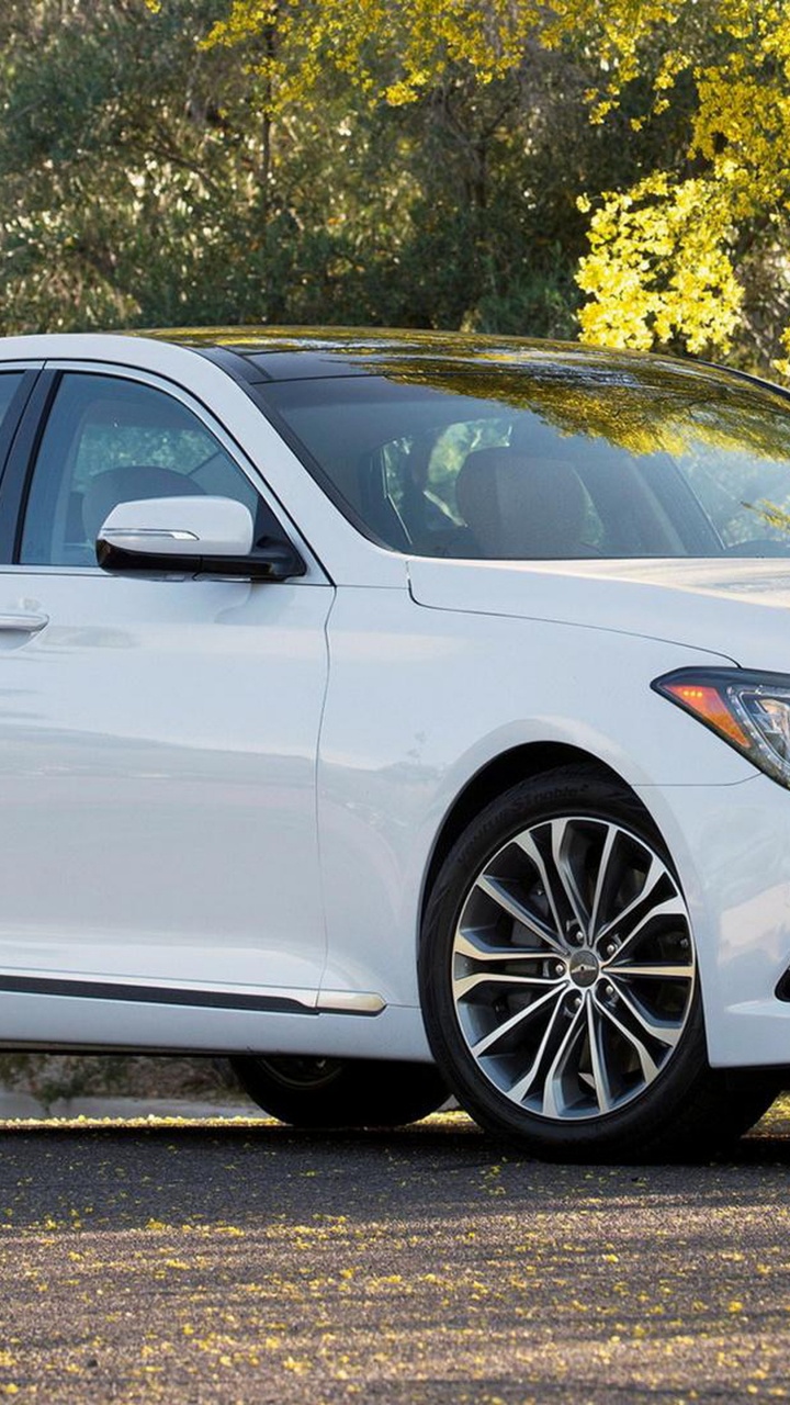 Обои седан, автомобиль среднего размера, генезис, авто, личный роскошный автомобиль в разрешении 720x1280