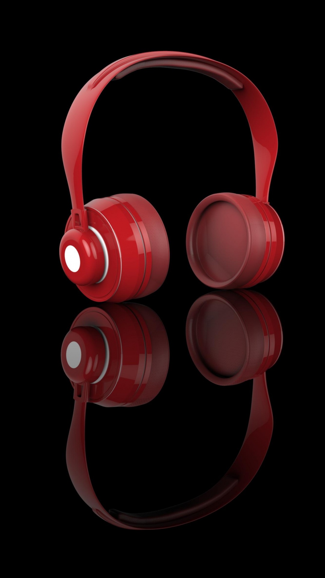 Обои наушники, аудиосигнал, красный цвет, звуковое оборудование, гаджет в разрешении 1080x1920