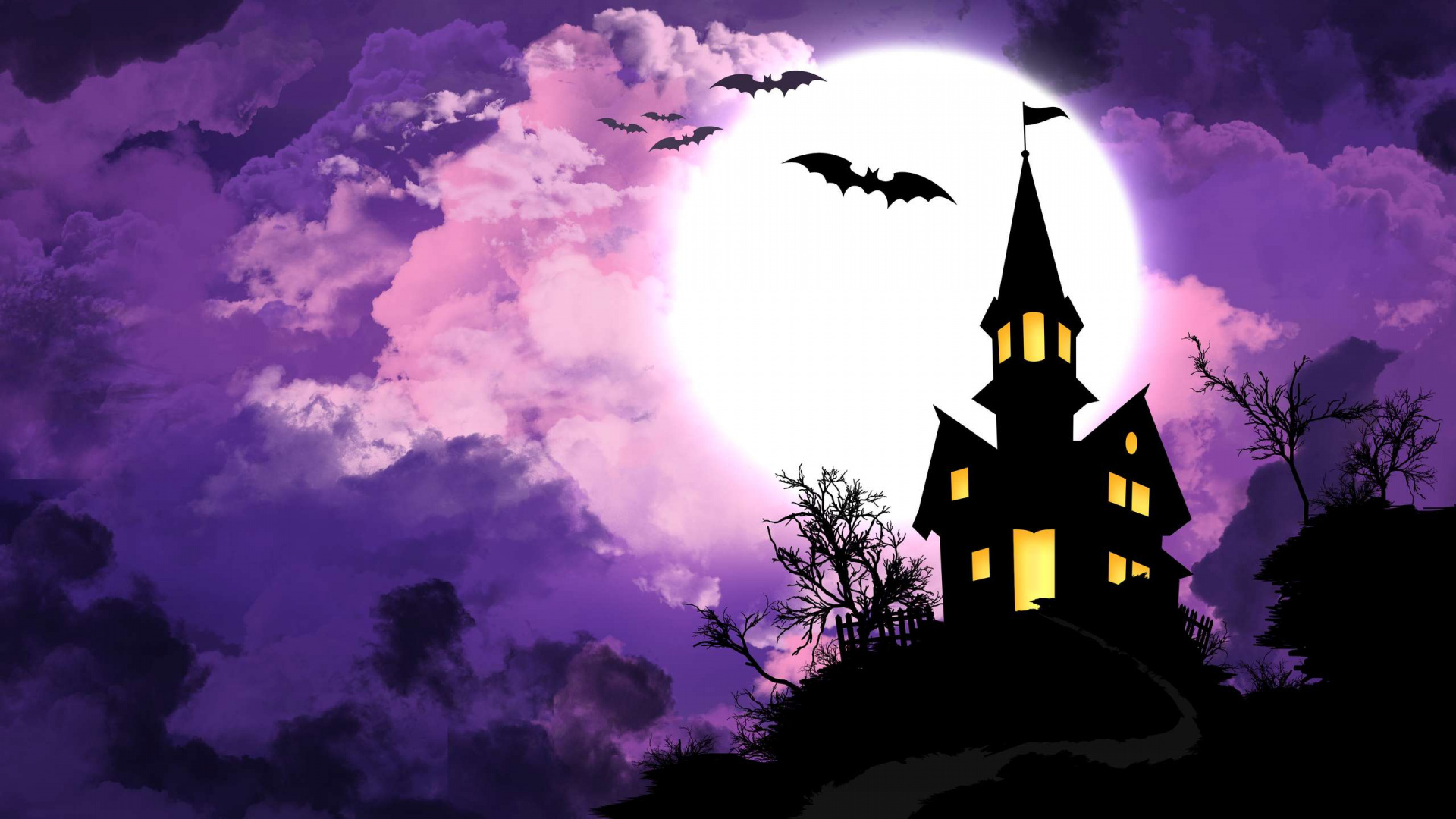 Обои пурпур, Фиолетовый, атмосфера, темнота, небо в разрешении 1920x1080