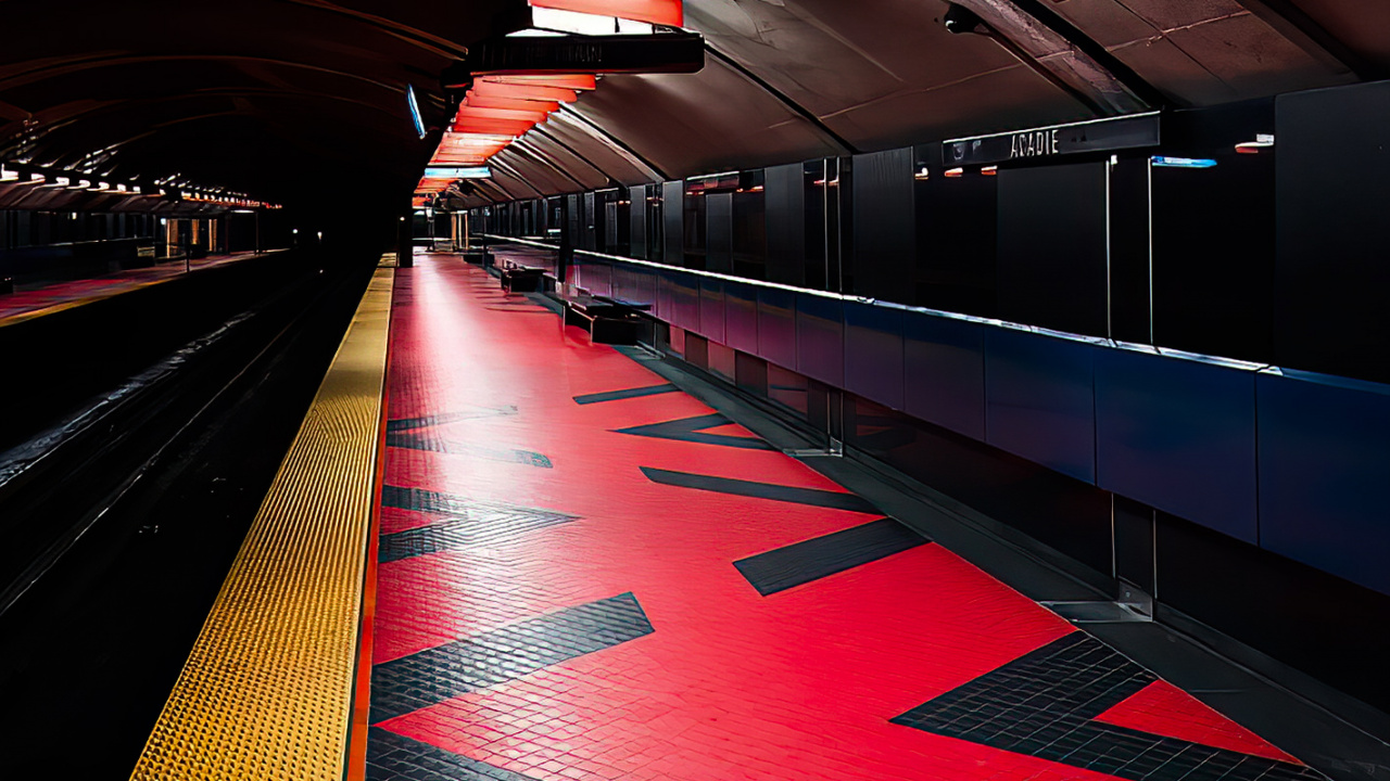 Обои здание, автомобильное освещение, инфраструктура, освещение, линия в разрешении 1280x720