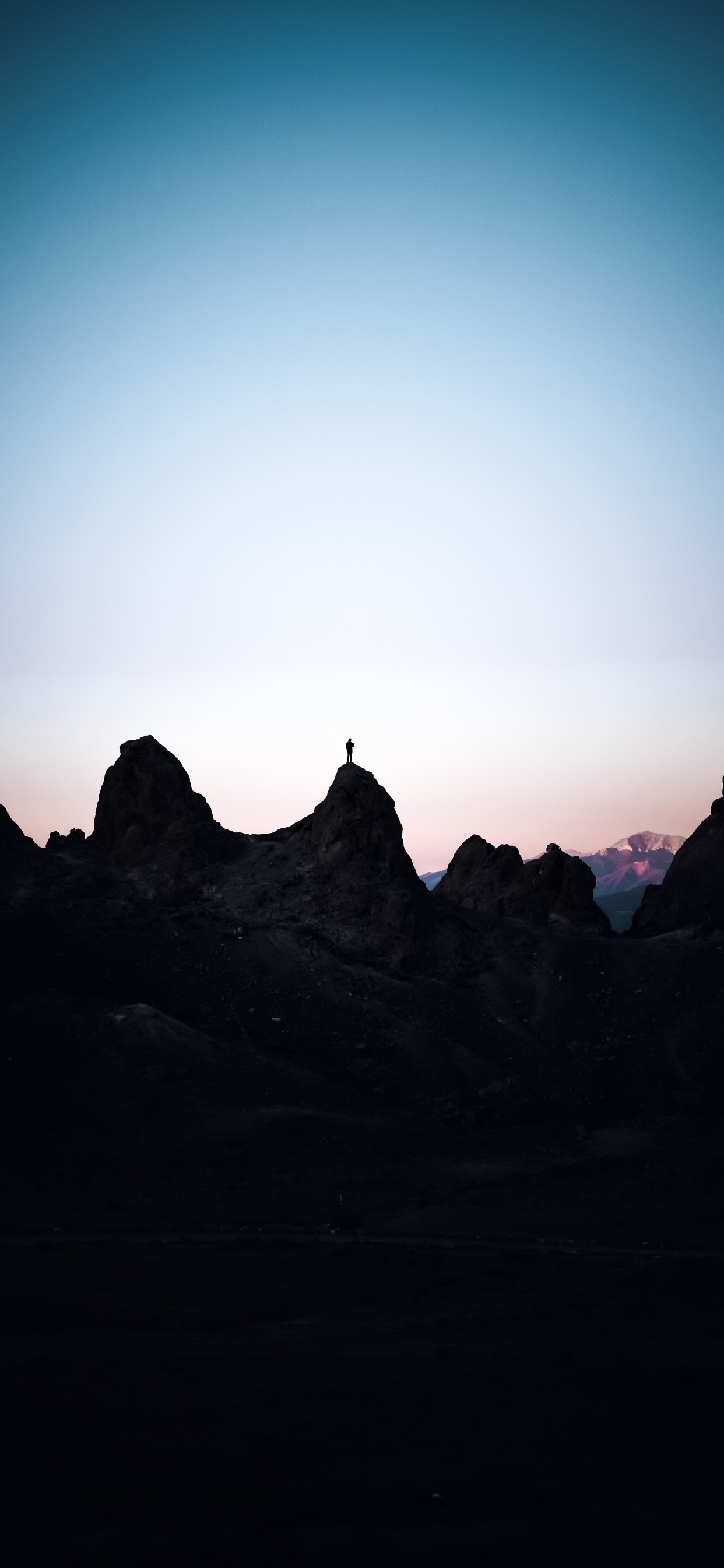 Обои сумрак, силуэт, облако, природный ландшафт, закат в разрешении 1242x2688