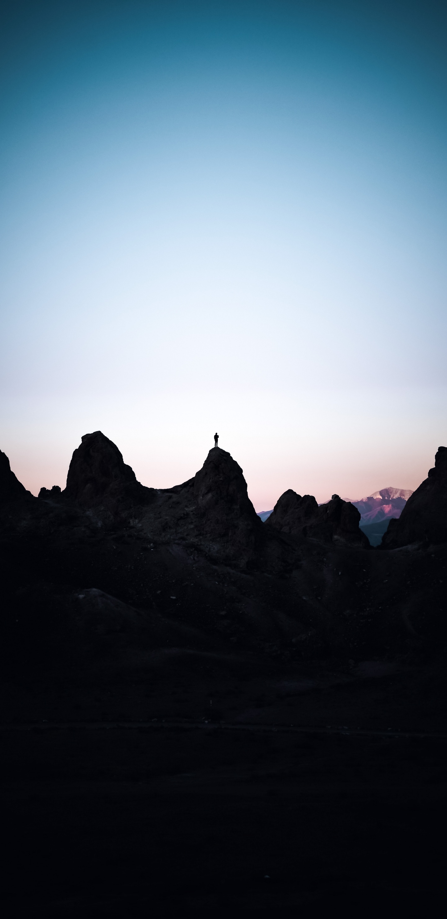 Обои сумрак, силуэт, облако, природный ландшафт, закат в разрешении 1440x2960