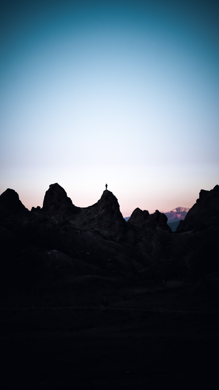 Обои сумрак, силуэт, облако, природный ландшафт, закат в разрешении 750x1334