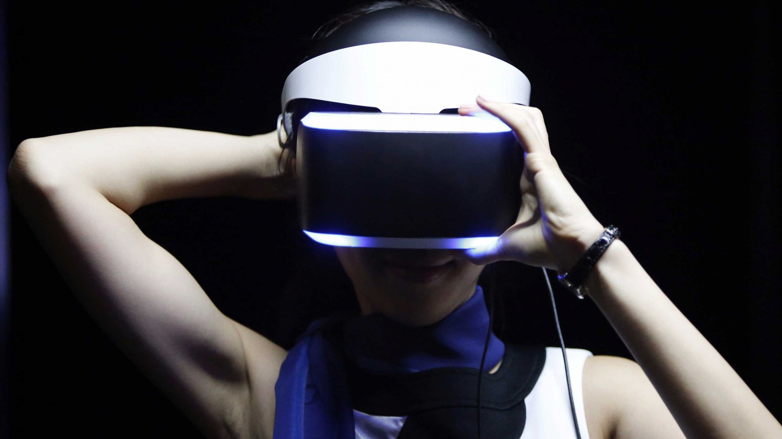 Обои playstation vr, playstation 4, окулус рифт, виртуальной реальности гарнитура, виртуальная реальность в разрешении 2560x1440