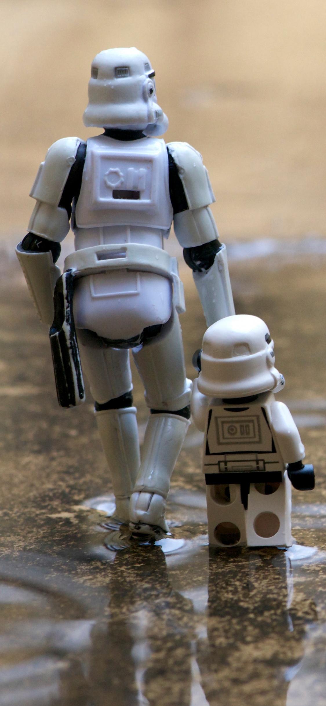 Обои Люк Скайуокер, штурмовик, звездные войны, Лего Звездные войны, вода в разрешении 1125x2436