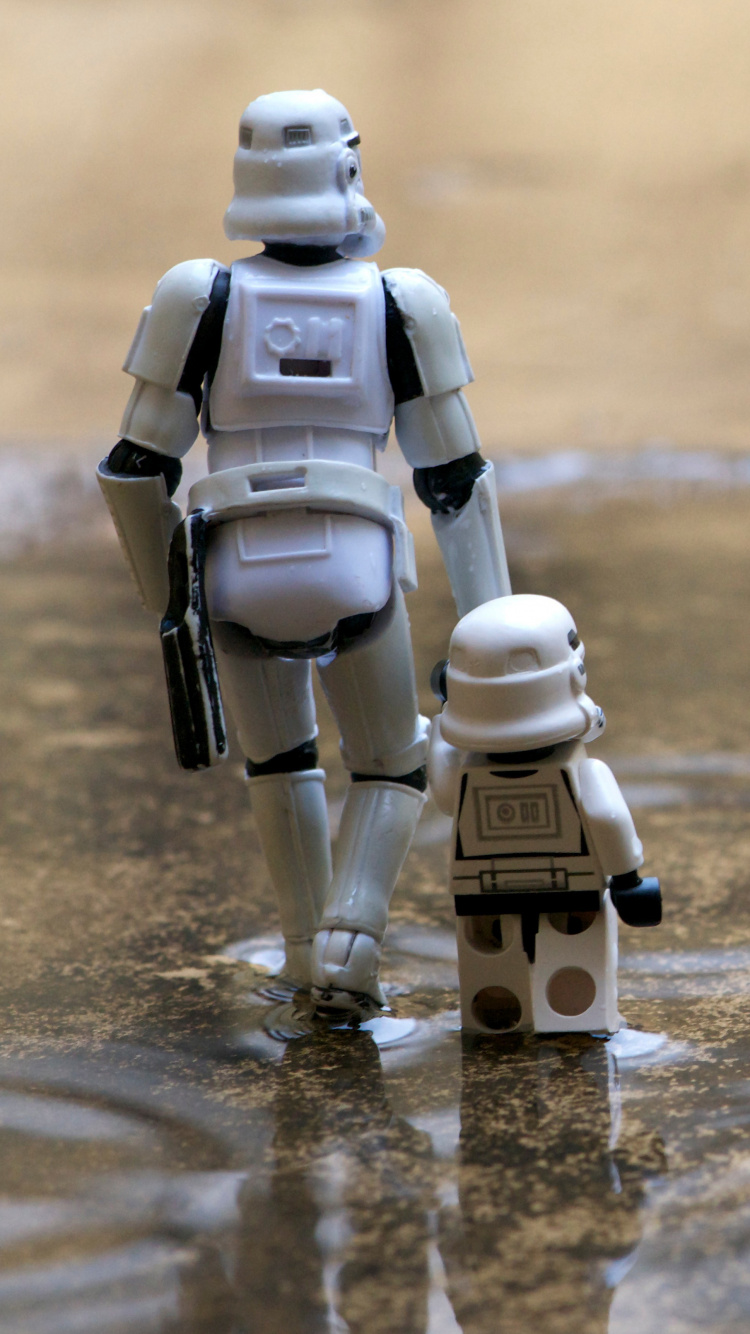 Обои Люк Скайуокер, штурмовик, звездные войны, Лего Звездные войны, вода в разрешении 750x1334