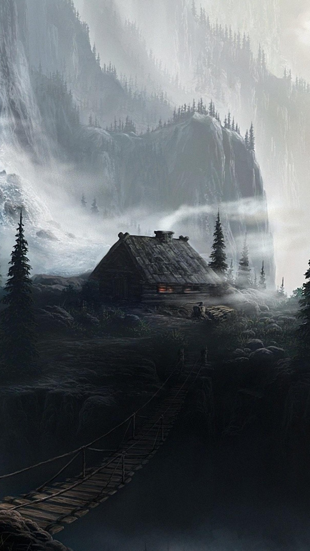 Обои цифровое искусство, живопись, арт, природа, атмосфера в разрешении 1080x1920