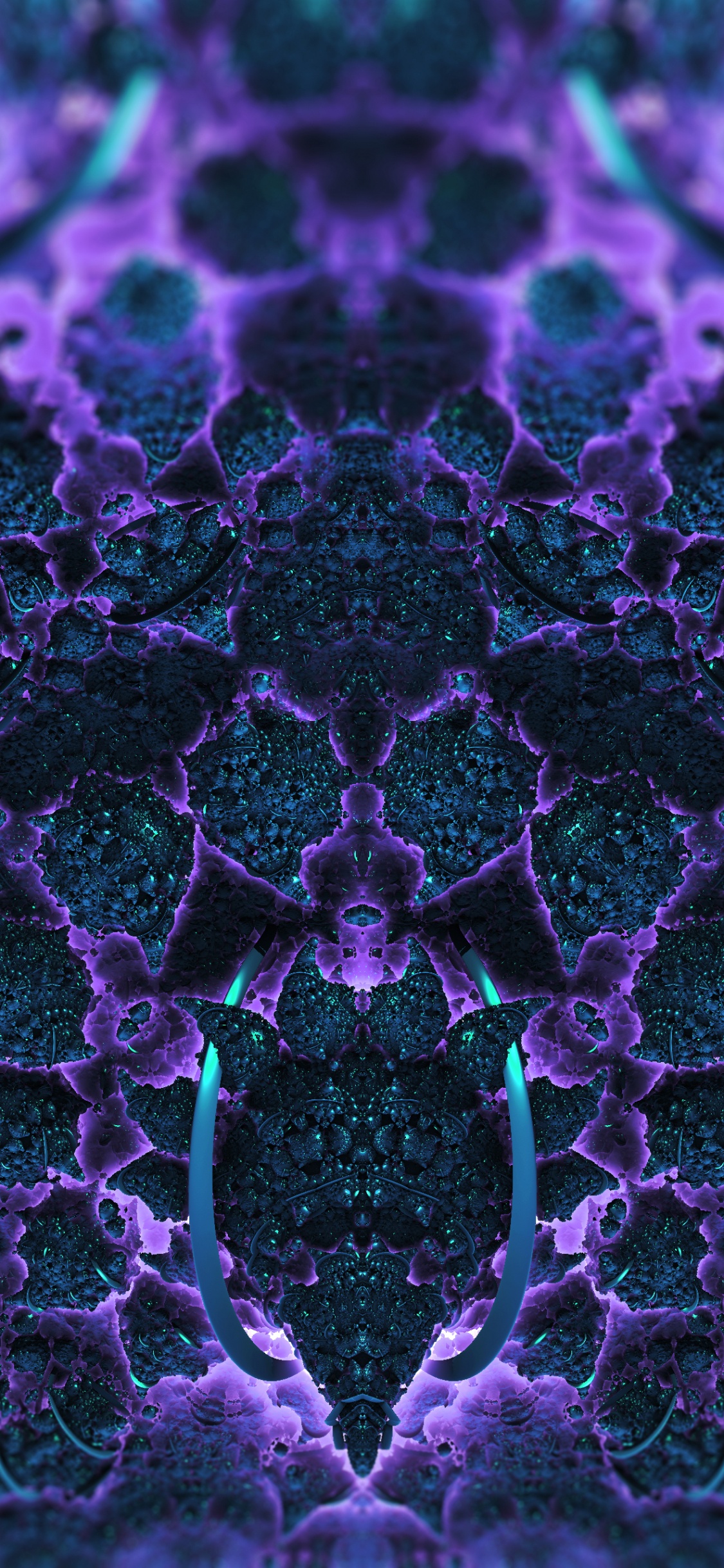 Обои фрактал, пурпур, фрактальное искусство, Фиолетовый, симметрия в разрешении 1125x2436