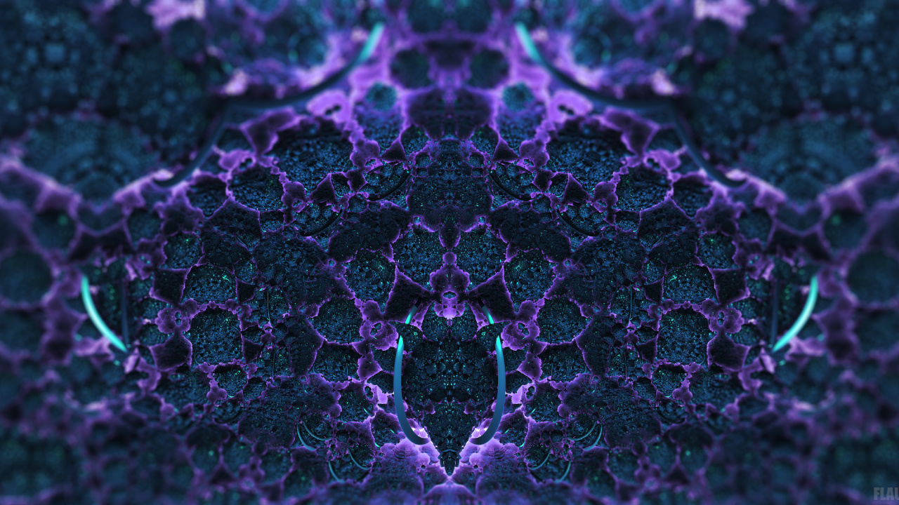 Обои фрактал, пурпур, фрактальное искусство, Фиолетовый, симметрия в разрешении 1280x720