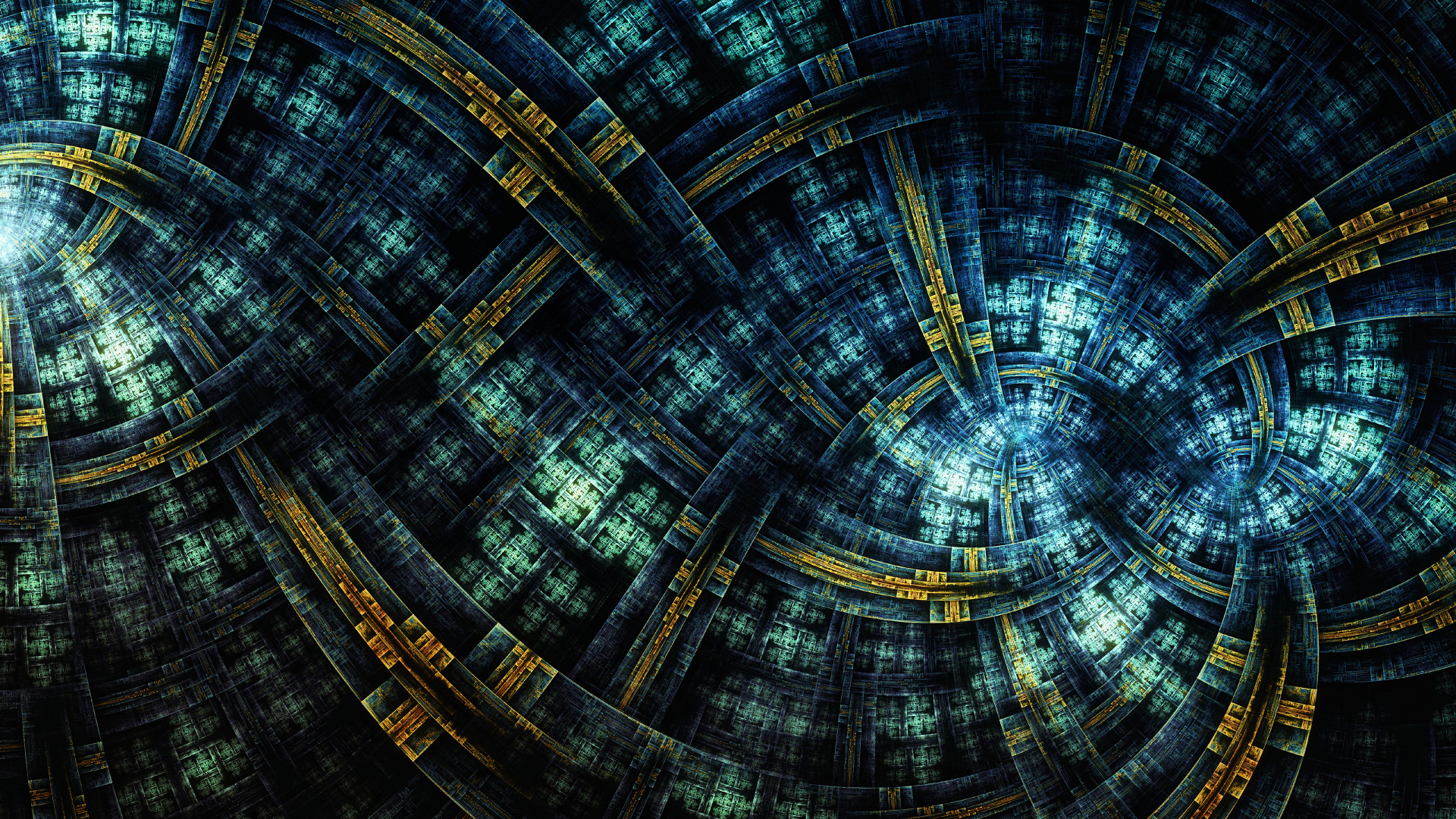 Обои фрактал, цифровое искусство, синий, узор, фрактальное искусство в разрешении 1920x1080