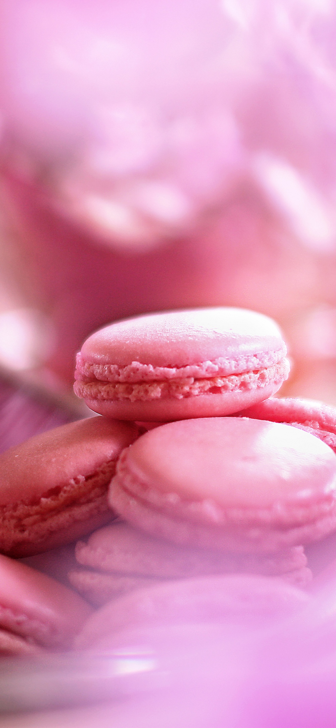 Обои миндальное печенье, Капкейк, крем, макарон, розовый в разрешении 1125x2436