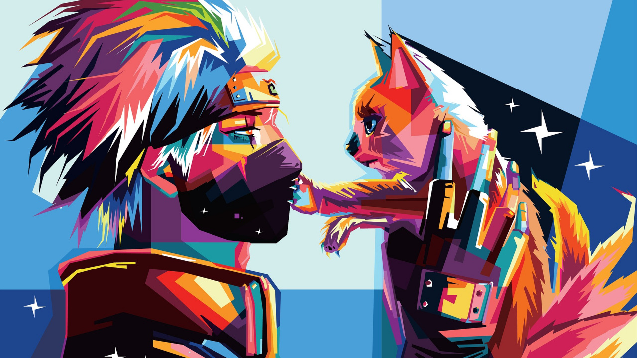 Обои Какаши Хатаке, иллюстрация, арт, графический дизайн, аниме в разрешении 1280x720