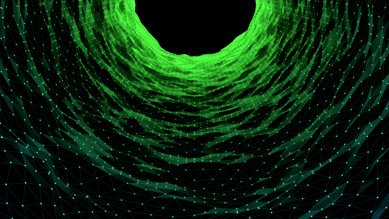 Обои OLED, полночь зеленый, зеленый, красочность, инфраструктура в разрешении 1366x768