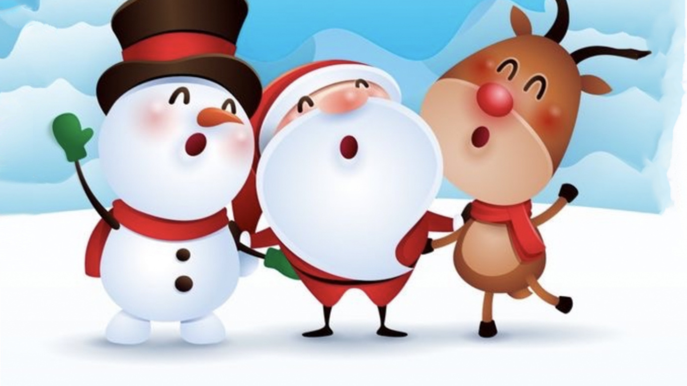 Обои Новый год, Рождество, Рождественский день, счастливого рождества счастливого рождества, Санта-Клаус в разрешении 1366x768