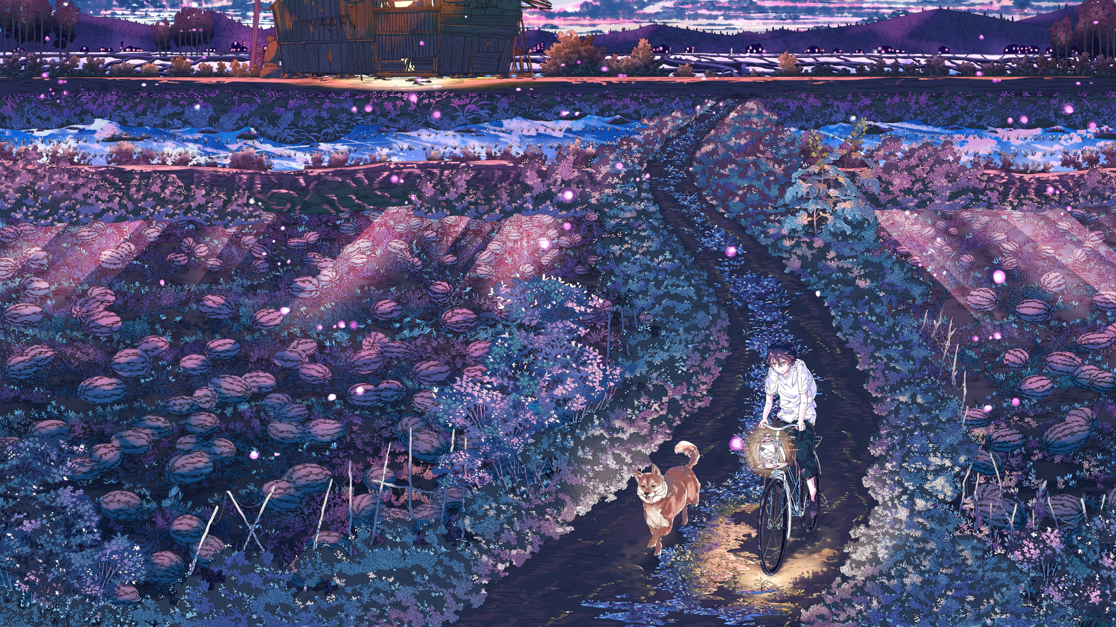 Обои город, лучник, арт, ночь, небо в разрешении 3840x2160