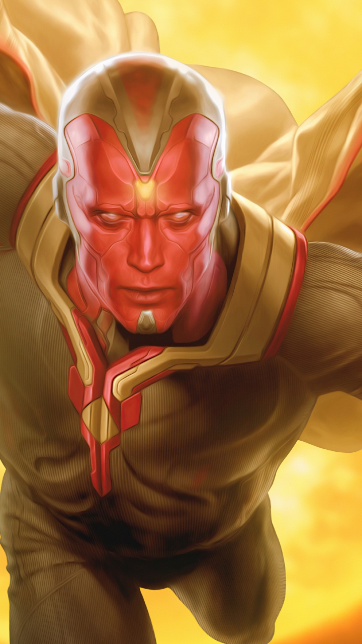 Обои видение, Ванда Maximoff, Железный человек, marvel, супергерой в разрешении 720x1280